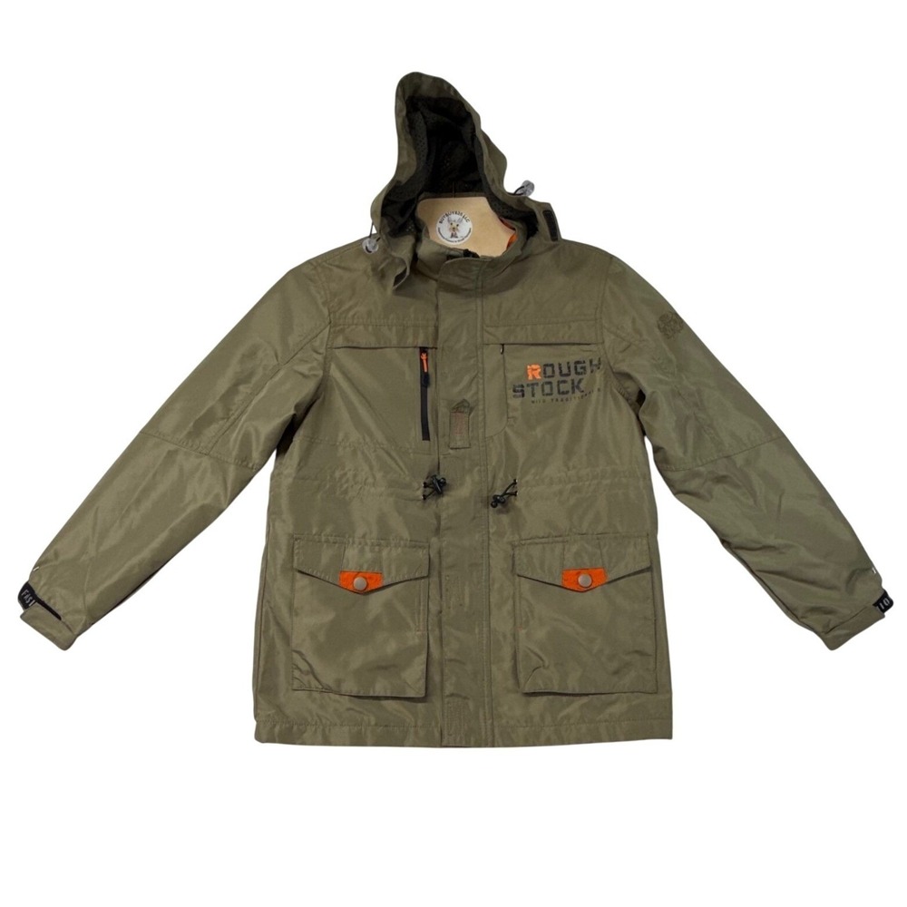 Rough Stock Kids Hooded Jacket Green "Wild Traditions" Outdoor Sports‎ Size L